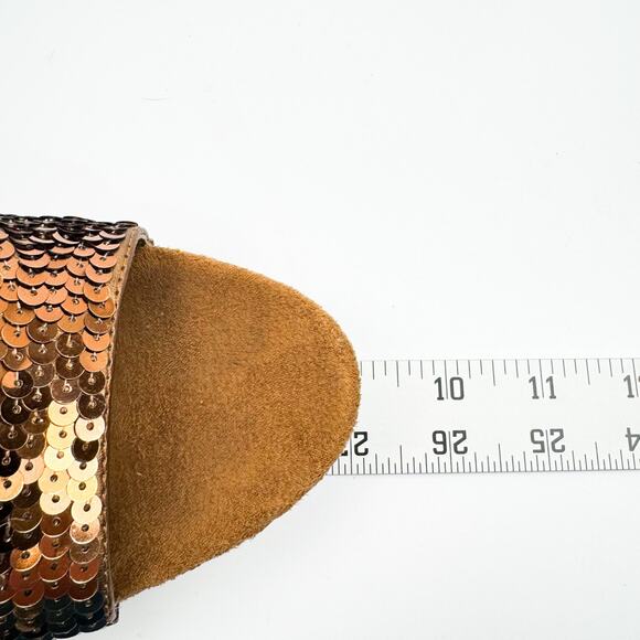 Candie's Vintage Faux Leather Sequin Clog Open Toe Stilleto Sandals 7.5 Boho y2k - Picture 11 of 13